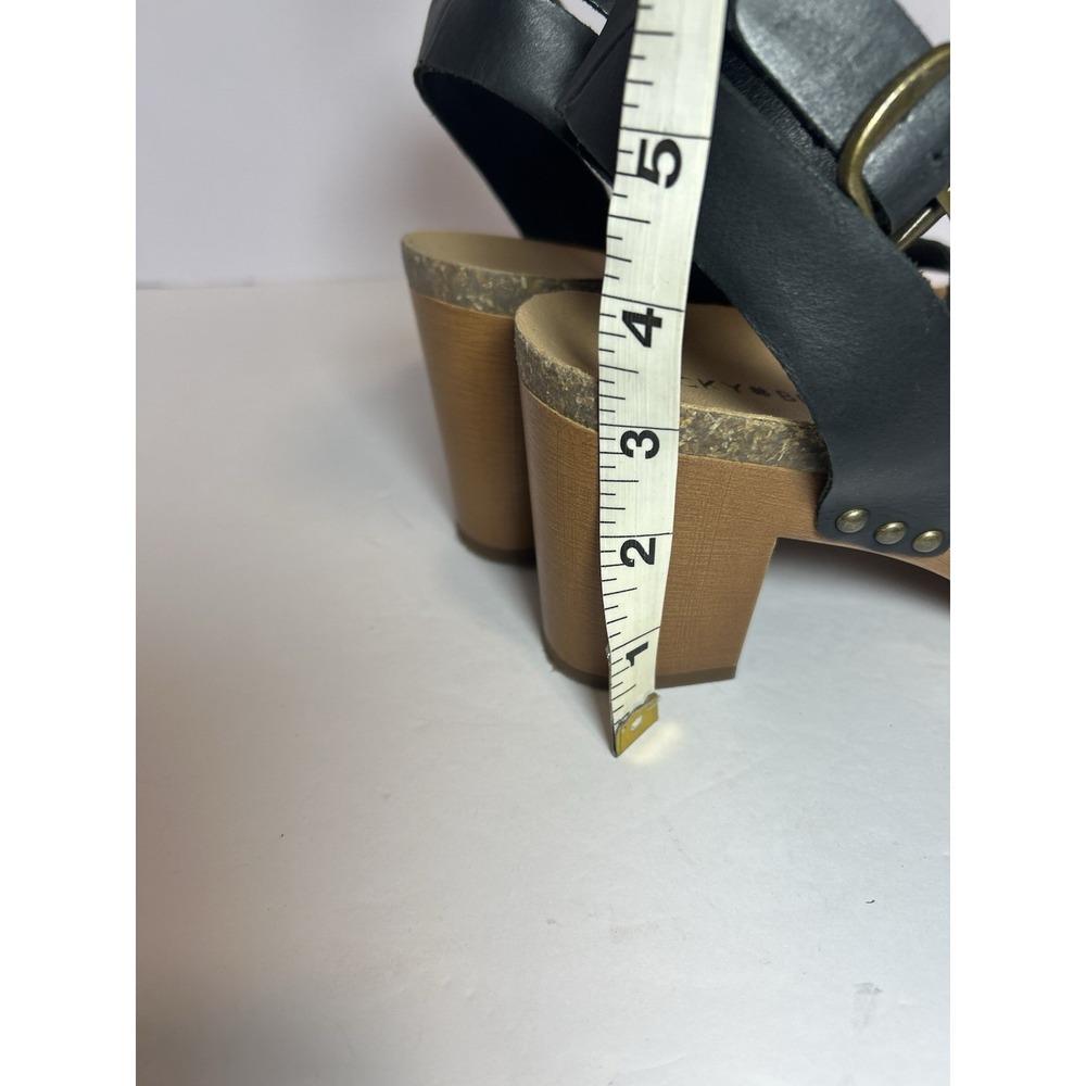 New 7.5 Lucky Brand Black Platform Sandal Block Heel Retro Hippie Shoes - Picture 8 of 8